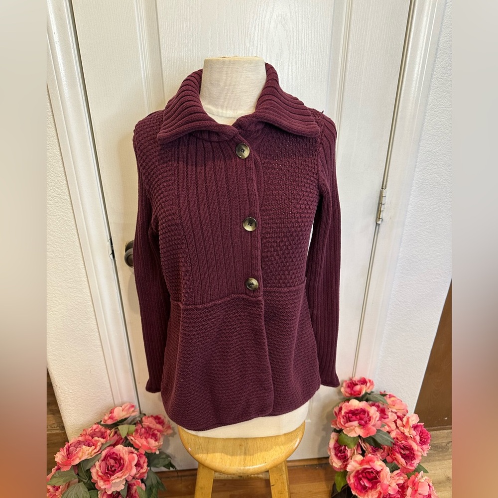 Calvin Klein Jeans Purple Buttoned Sweater